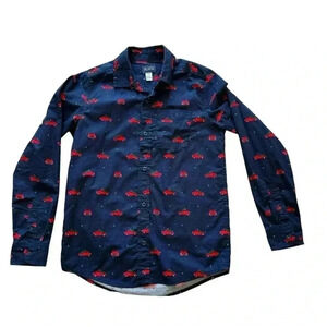 The Children’s Place Christmas Truck Button Up Shirt SZ L (10/12) #2225